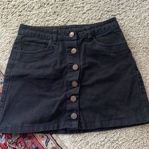 Urban Outfitters Black Button Mini Skirt